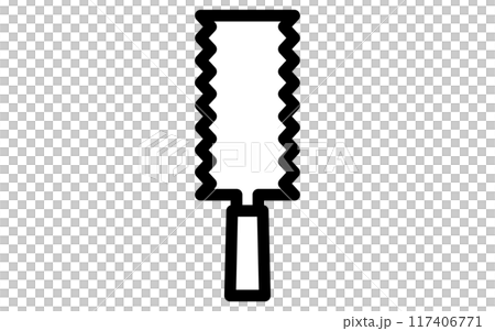 白黒のシンプルな線画の工具アイコン、のこぎり 117406771