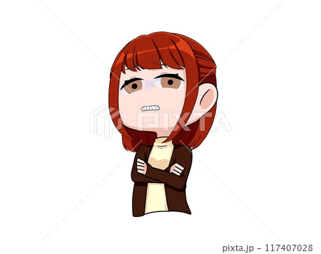 軽蔑をしている長袖の女性3 軽蔑をしている長袖の女性3 117407028