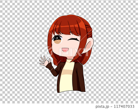 会話をする長袖の女性3 117407033