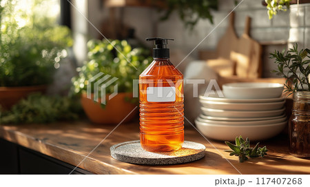 オレンジ色の食器用洗剤 117407268