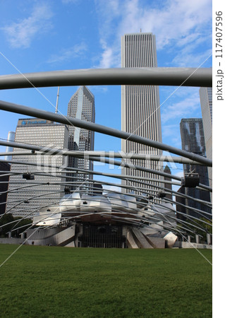Chicago, USA, Skyscrapers, Sunny Day, Cloud Gate Chicago bean Chicago, USA, Skyscrapers, Sunny Day, Cloud Gate Chicago bean 117407596