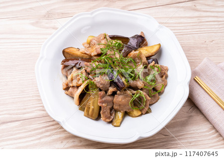 豚肉となすのオイスターソース炒め 117407645