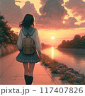 夕焼け空に黄昏て 117407826