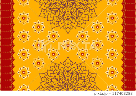 Ethnic Pattern. Ethnic India Bhandhani seamless pattern for embroidery, textile decoration and tile design. 117408288