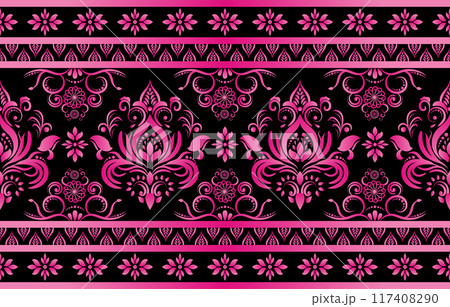 Ethnic Pattern. Ethnic India seamless pattern design oriental style. Damask India Motif. 117408290