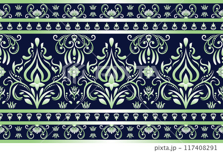 Ethnic Pattern. Ethnic India seamless pattern design oriental style. Damask India Motif. Ethnic Pattern. Ethnic India seamless pattern design oriental style. Damask India Motif. 117408291