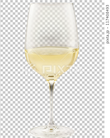 Lenox Tuscany Classics Chardonnay glass, elegant pulled stem, wide bowl, buttery golden wine, gentle ripples, soft shadows, minimalist composition, pure white background 117408493