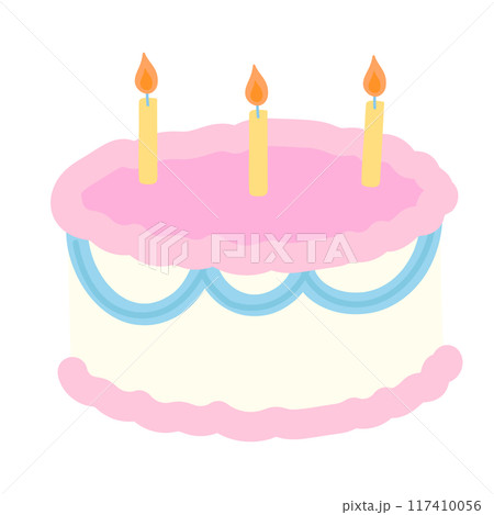 Birthday cake for patches, plush toy, doll, sweet dessert, card, food, cafe, restaurant, menu, recipe, baking book, print, social media post, clip art, birthday cake, celebration, logo, icon, candles	 117410056