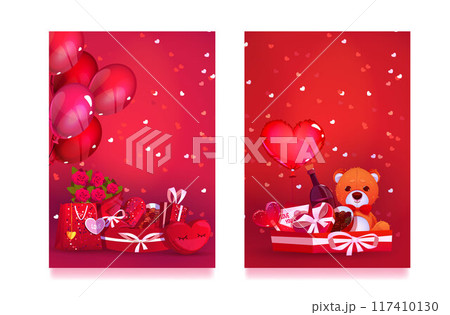 Valentine day or birthday vertical banners 117410130
