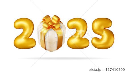 3d gold balloon 2025 new year symbol 3d gold balloon 2025 new year symbol 117410300