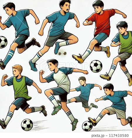 サッカーのイラスト 117410580