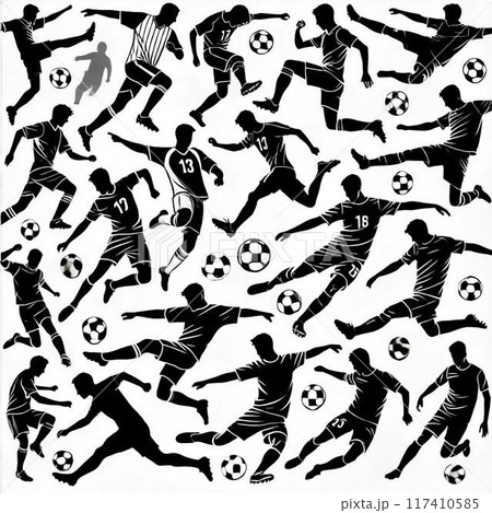 サッカーのシルエット 117410585