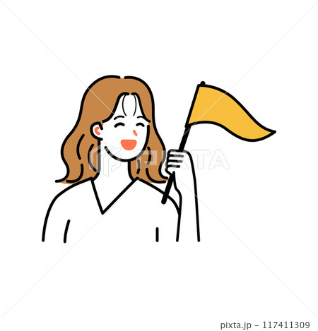応援する女性のイラスト 応援する女性のイラスト 117411309
