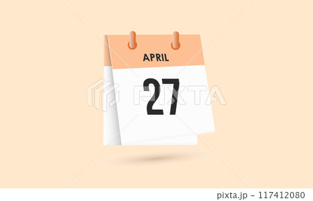 April 27 - calendar and Time planner. Daily Calendar Icon reminder. Vector Illustration. 117412080