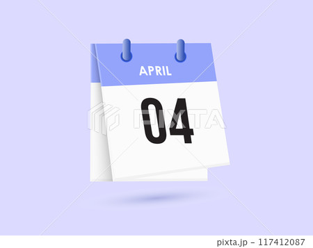 April 4 - calendar and Time planner. Daily Calendar Icon reminder. Vector Illustration. April 4 - calendar and Time planner. Daily Calendar Icon reminder. Vector Illustration. 117412087