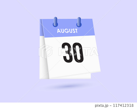 August 30 - calendar and Time planner. Daily Calendar Icon reminder. Vector Illustration. August 30 - calendar and Time planner. Daily Calendar Icon reminder. Vector Illustration. 117412318
