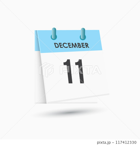 December 11 - calendar and Time planner. Daily Calendar Icon reminder. Vector Illustration. 117412330