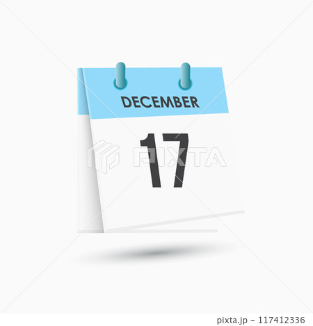 December 17 - calendar and Time planner. Daily Calendar Icon reminder. Vector Illustration. December 17 - calendar and Time planner. Daily Calendar Icon reminder. Vector Illustration. 117412336