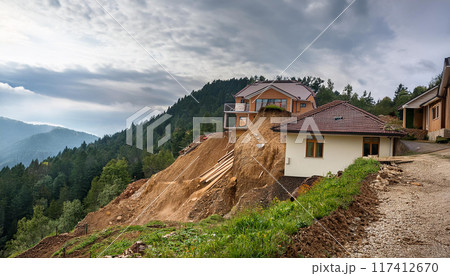 土砂崩れイメージ（AI生成画像） 117412670