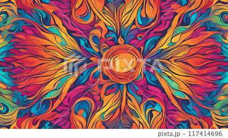 サイケデリック模様の背景 サイケデリック模様の背景 117414696