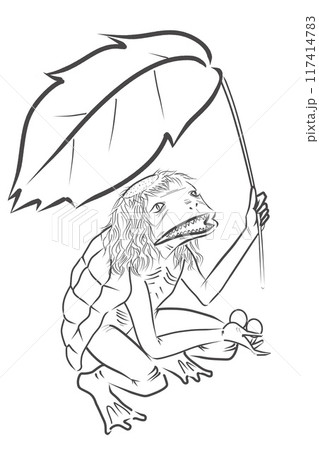 妖怪 河童 線画 妖怪 河童 線画 117414783