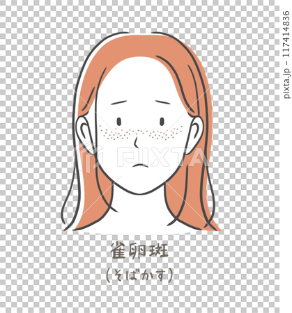 Illustration material of a woman suffering from freckles 117414836