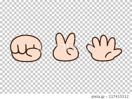 Rock paper scissors icon set Rock paper scissors icon set 117415512
