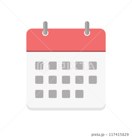 シンプルでかわいいカレンダーのアイコン - スケジュール･予定･予約のイメージ素材 117415829