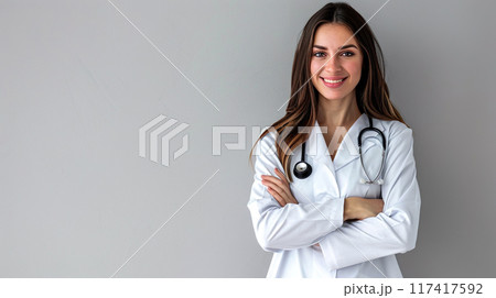 欧米人女性医師01 117417592