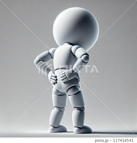 腰を痛がる人形　イラスト 117418541