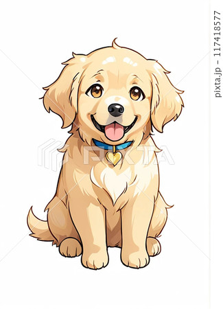 ゴールデンレトリバーのイラスト 117418577