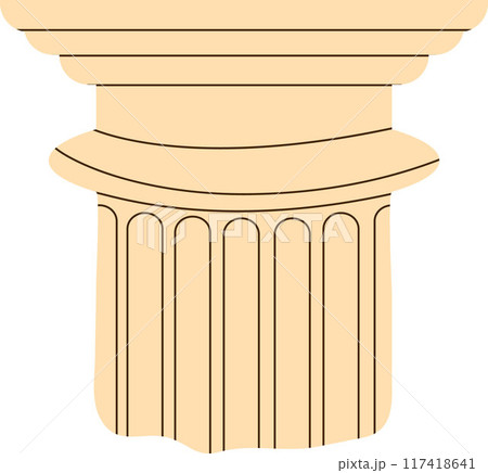 Greek antique columns. Architectural elements of ancient Hellas. Museum exhibits from Ancient Greece or Rome. 117418641