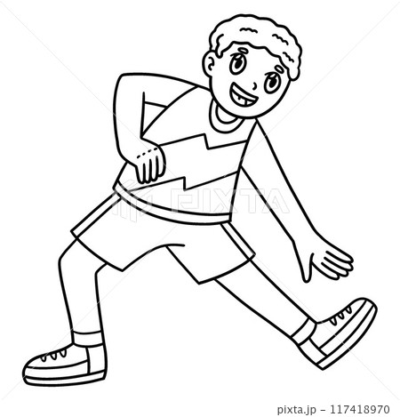 Track and Field Athlete Stretching Isolated Track and Field Athlete Stretching Isolated 117418970