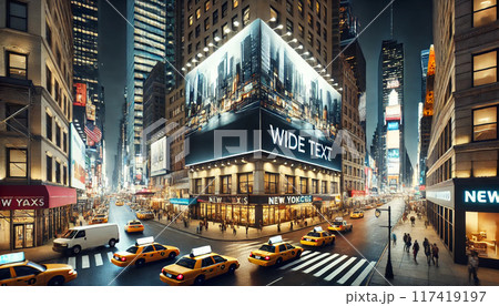 ビルに設置されたLEDビジョン ビルに設置されたLEDビジョン 117419197