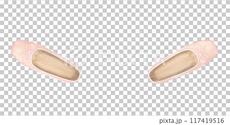 Pink ballet shoes in second position 117419516