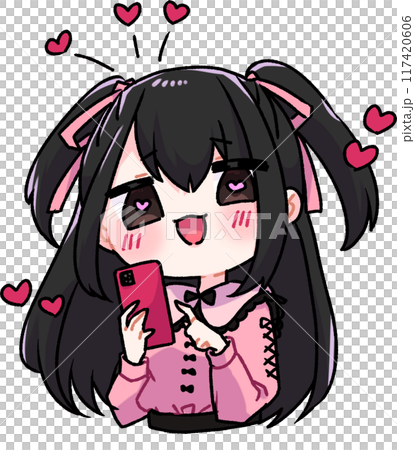 スマートフォンを見る女の子 117420606