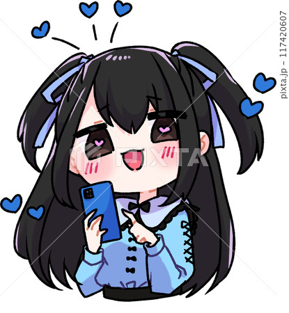 スマートフォンを見る女の子 117420607