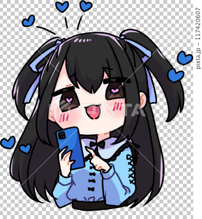 スマートフォンを見る女の子 117420607