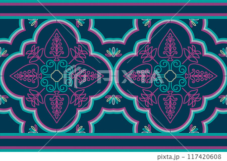 Ethnic Pattern. Ethnic India Bhandhani seamless pattern for embroidery, textile decoration and tile design. 117420608