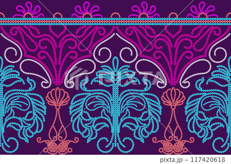 Ethnic Pattern. Ethnic India Bhandhani seamless pattern for embroidery, textile decoration and tile design. 117420618