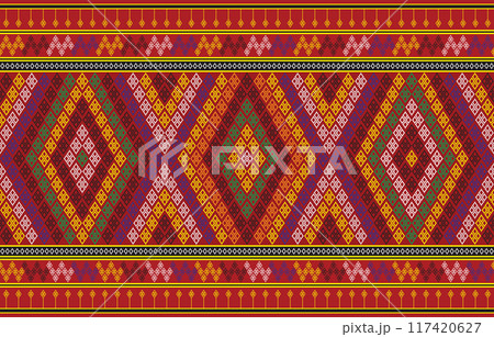 Ethnic Pattern. Ethnic India geometric pattern oriental style for tile and textile decoration. 117420627