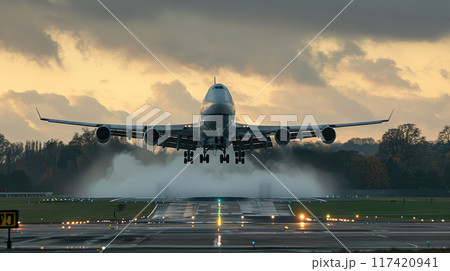 ジャンボジェット機のイメージ01 ジャンボジェット機のイメージ01 117420941