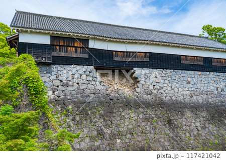 熊本市 熊本城の石垣の崩落した数寄屋丸 熊本市 熊本城の石垣の崩落した数寄屋丸 117421042