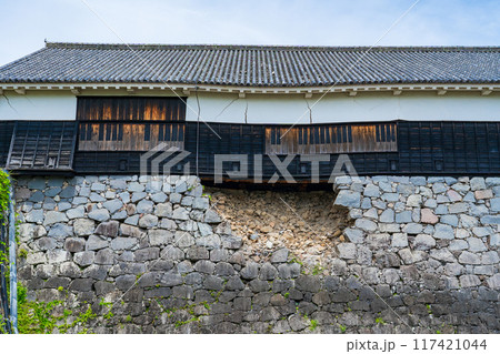 熊本市 熊本城の石垣の崩落した数寄屋丸 熊本市 熊本城の石垣の崩落した数寄屋丸 117421044