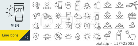 太陽に関するアイコンセット 117422082