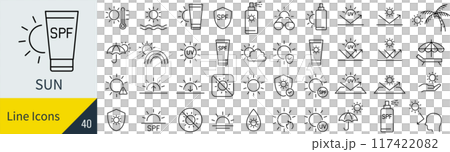 太陽に関するアイコンセット 117422082