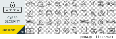 Cyber security icon set 117422084