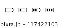 バッテリーマーク（0％～満タン）のベクターアイコンセット 117422103