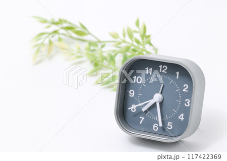 時計、置時計、クロック、時間、タイム、日用品、生活用品、時、ライフスタイル、数字、目覚まし、目覚時計 117422369