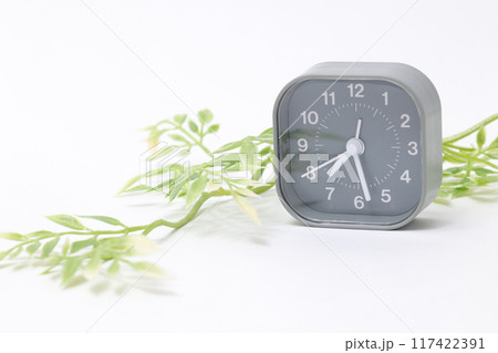 時計、置時計、クロック、時間、タイム、日用品、生活用品、時、ライフスタイル、数字、目覚まし、目覚時計 117422391